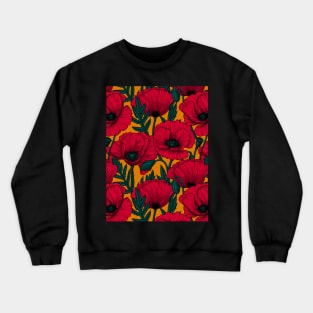 Red poppy garden Crewneck Sweatshirt